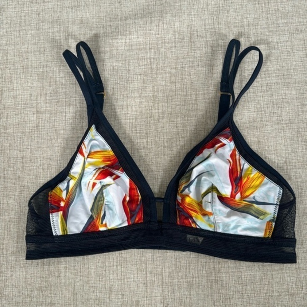 Lively bra wireless unlined‎ flower print mesh size Small